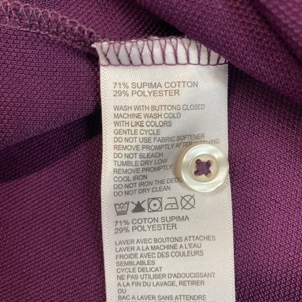 Tommy Bahama IslandZone Long Sleeve Polo Shirt Mens XL Purple Supima Cotton - Picture 8 of 9